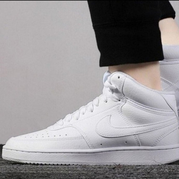 MEN\'S NIKE COURT VISION MID ALL TRIPLE WHITE CD5466-100 BASKETBALL SNEAKERS main image 9